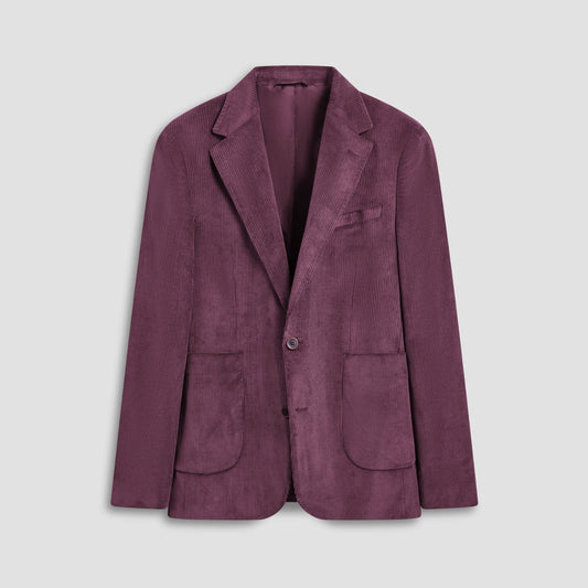 Bugatchi Comfort Stretch Two Button Corduroy Blazer Cabernet