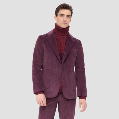 Bugatchi Comfort Stretch Two Button Corduroy Blazer Cabernet