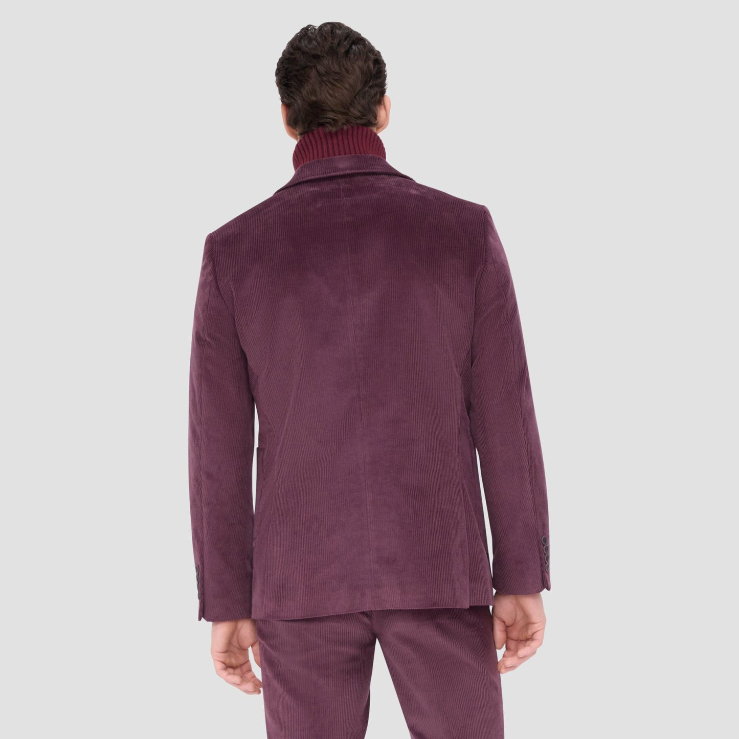 Bugatchi Comfort Stretch Two Button Corduroy Blazer Cabernet