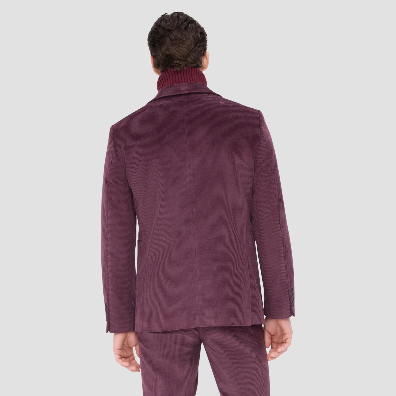 Bugatchi Comfort Stretch Two Button Corduroy Blazer Cabernet