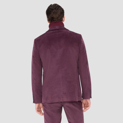 Bugatchi Comfort Stretch Two Button Corduroy Blazer Cabernet