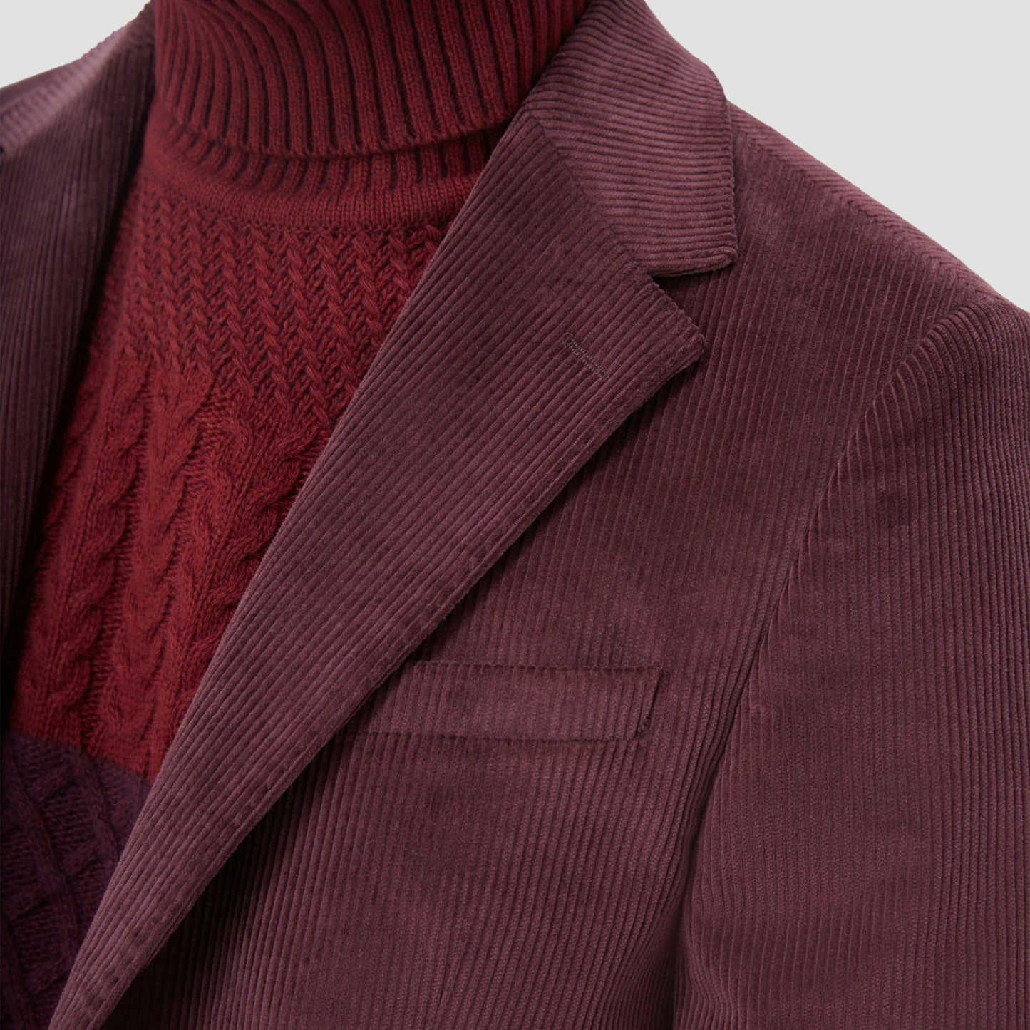 Bugatchi Comfort Stretch Two Button Corduroy Blazer Cabernet