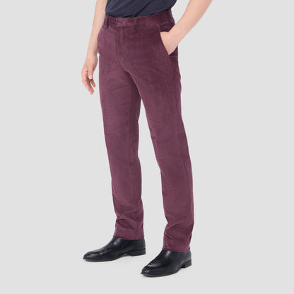 Bugatchi Comfort Stretch Corduroy Dress Pants Cabernet