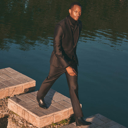 Bugatchi Two Button Stretch Wool Travel Blazer Black