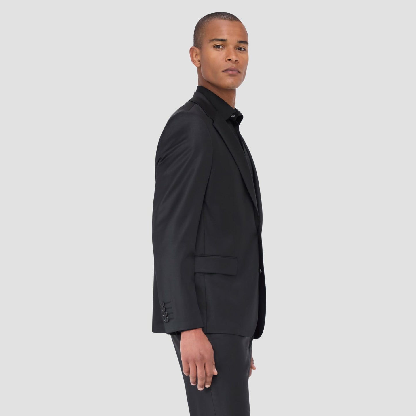 Bugatchi Two Button Stretch Wool Travel Blazer Black