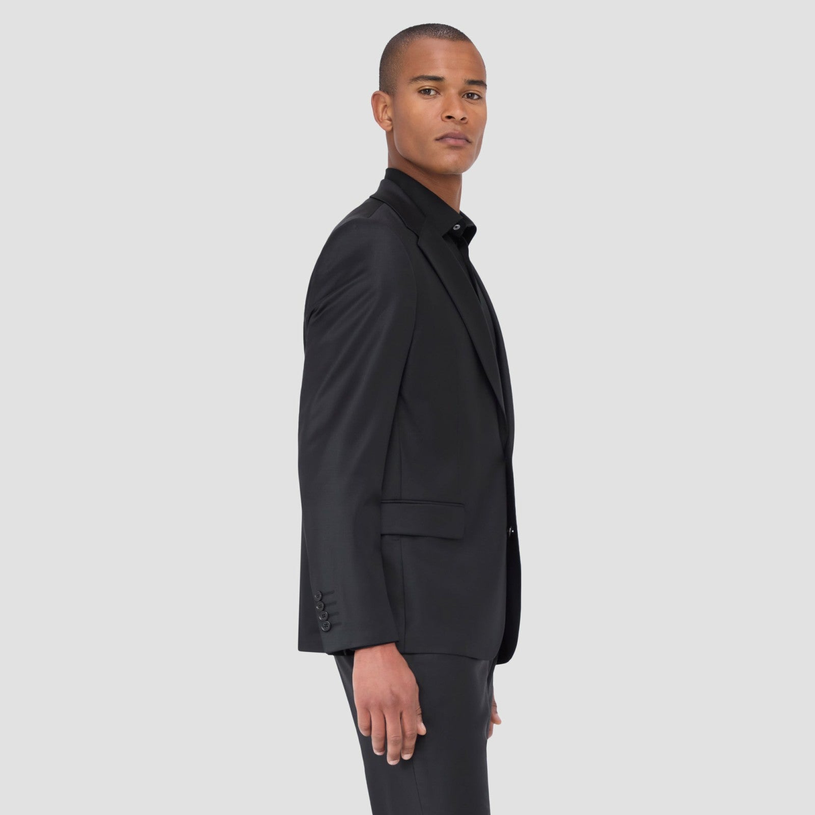 Bugatchi Two Button Stretch Wool Travel Blazer Black
