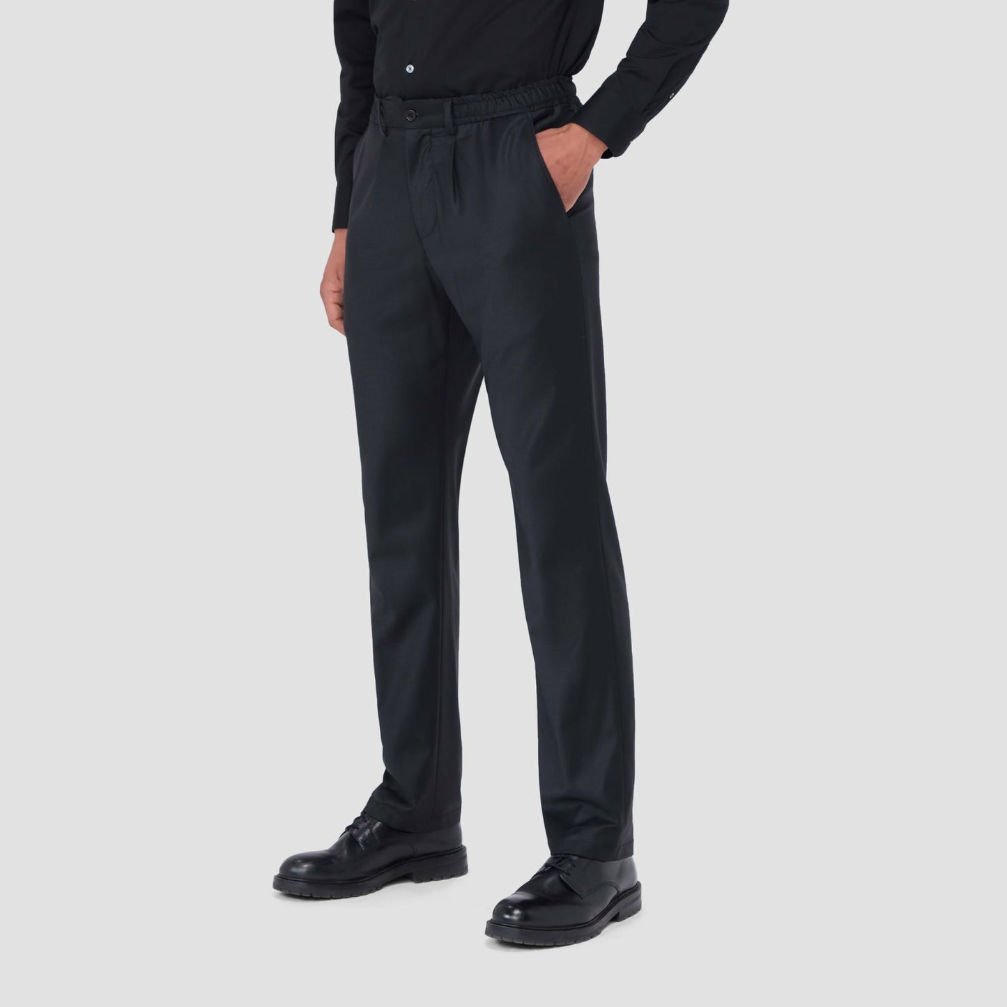 Bugatchi Stretch Wool Travel Dress Pants Black