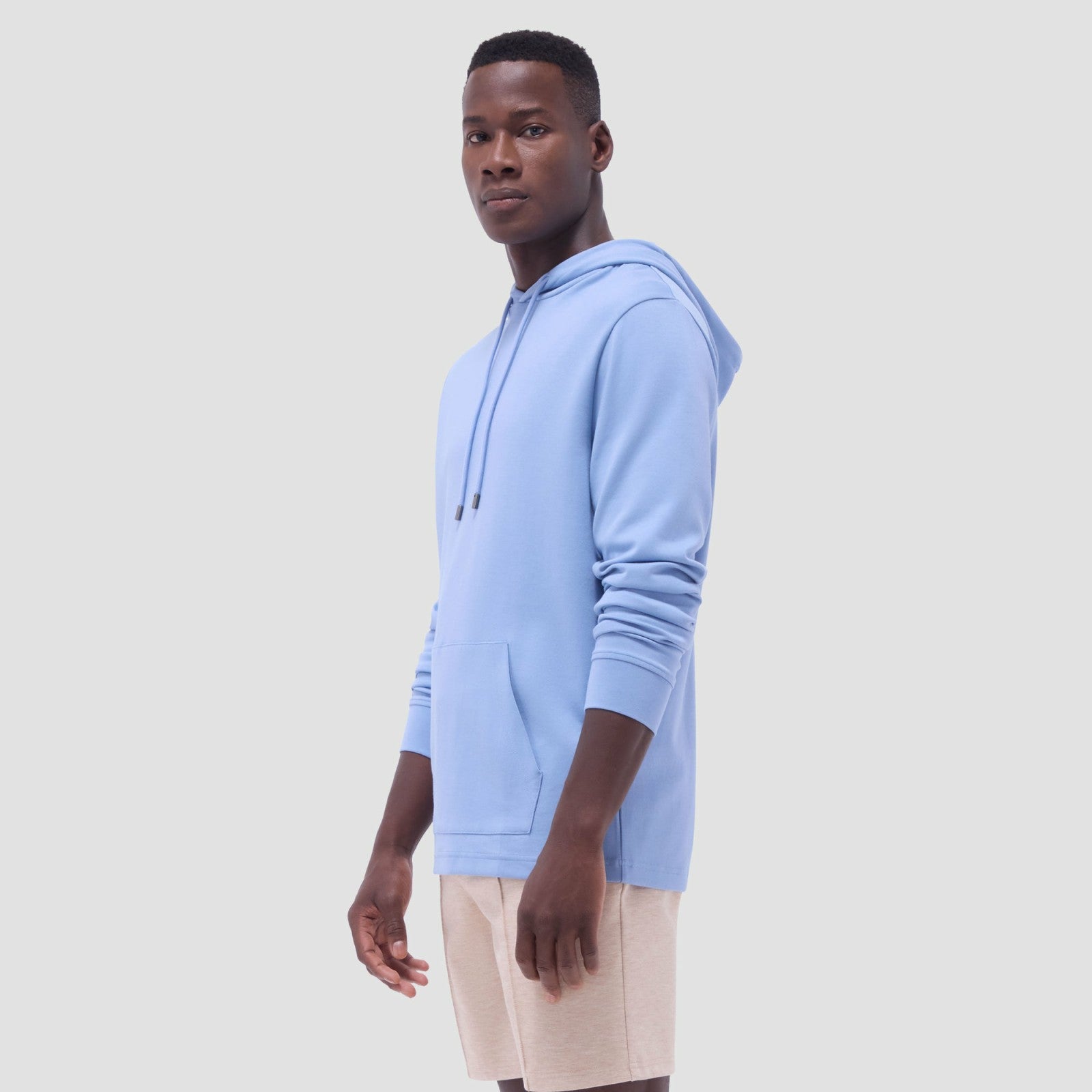 Bugatchi Solid Pullover Hoodie Air Blue