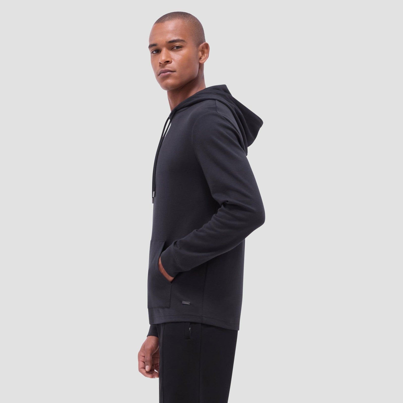 Bugatchi Solid Pullover Hoodie Black