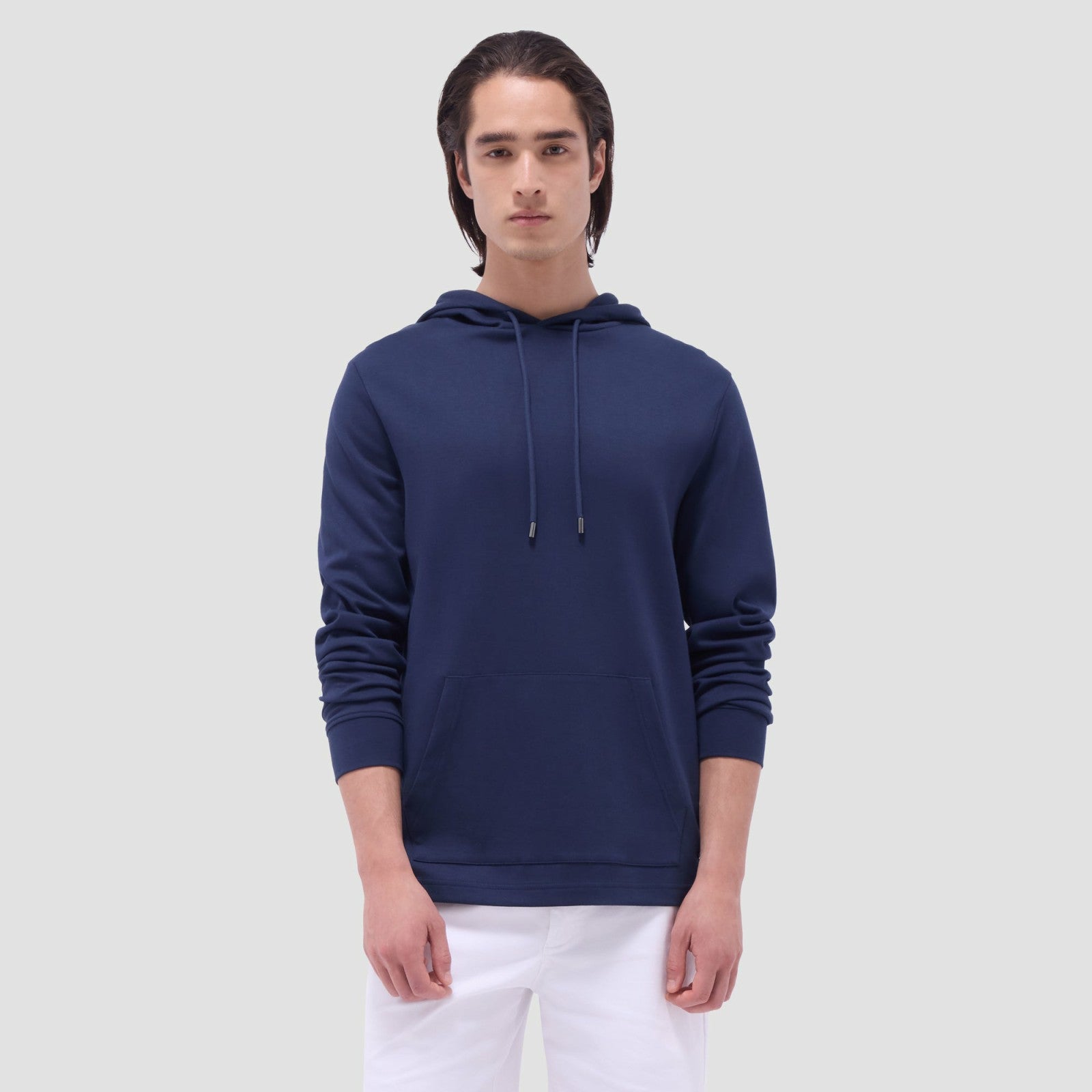 Bugatchi Solid Pullover Hoodie Navy