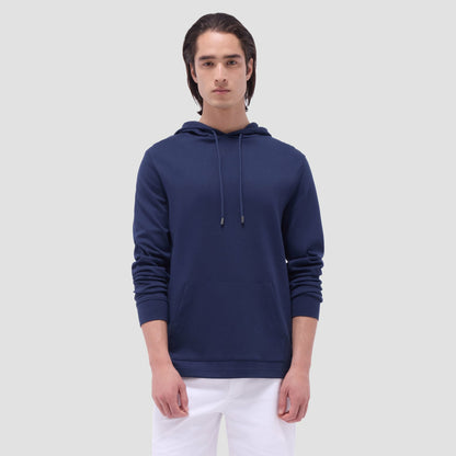 Bugatchi Solid Pullover Hoodie Navy