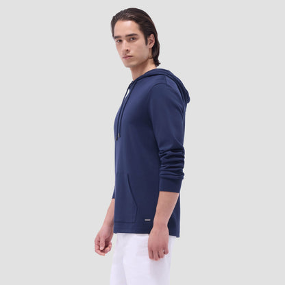 Bugatchi Solid Pullover Hoodie Navy