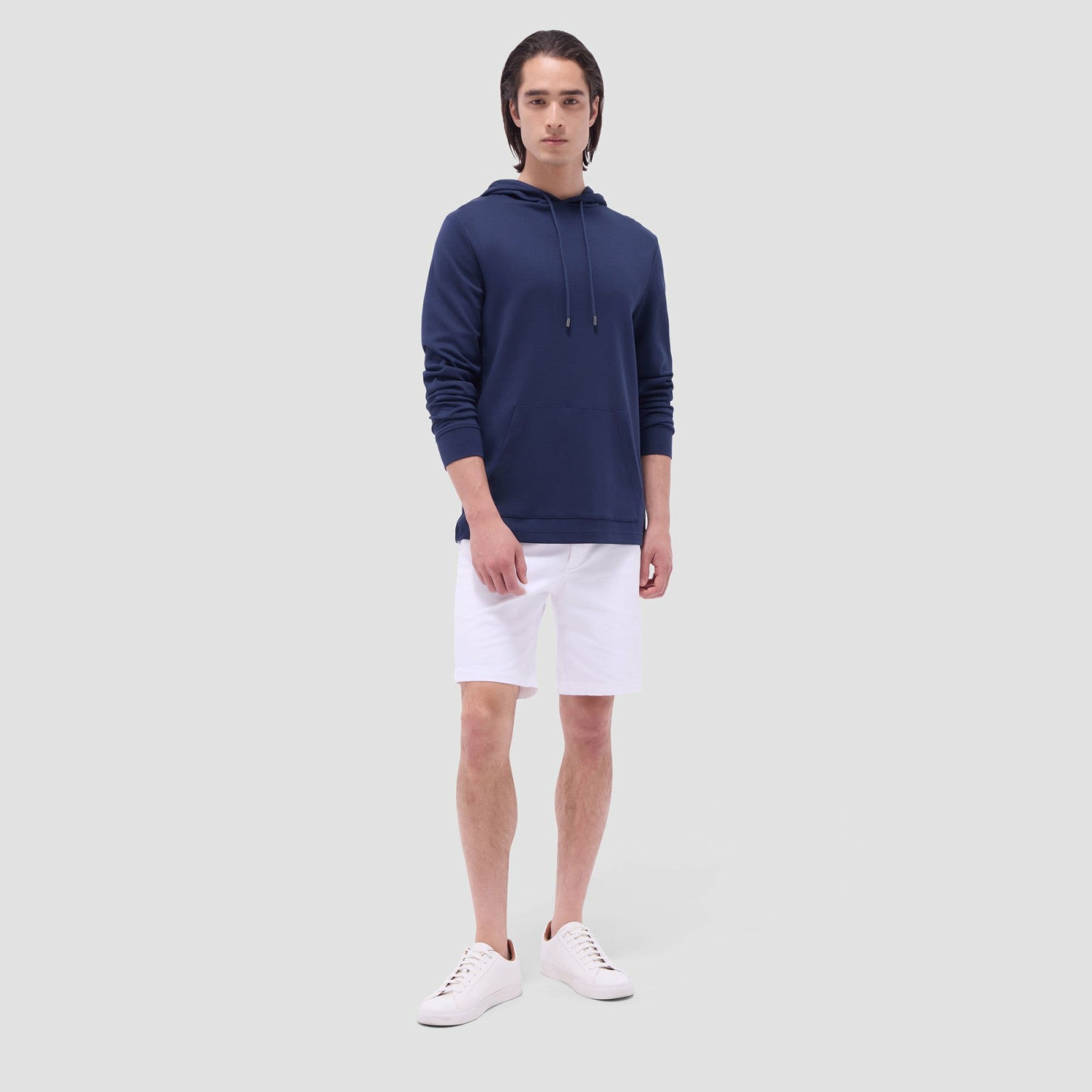 Bugatchi Solid Pullover Hoodie Navy