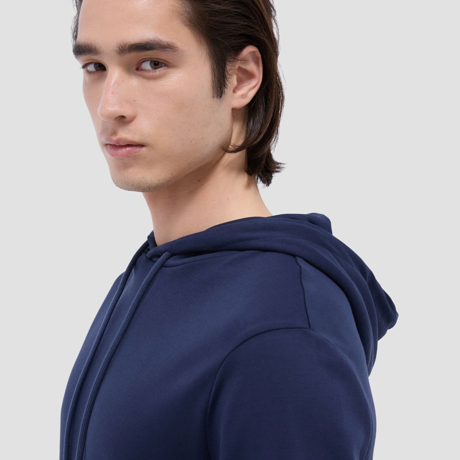 Bugatchi Solid Pullover Hoodie Navy