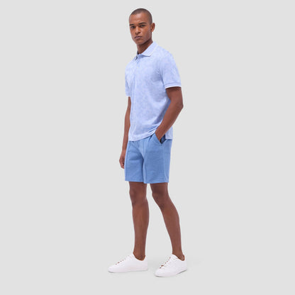 Bugatchi Palm Tree Jacquard Polo Shirt Air Blue