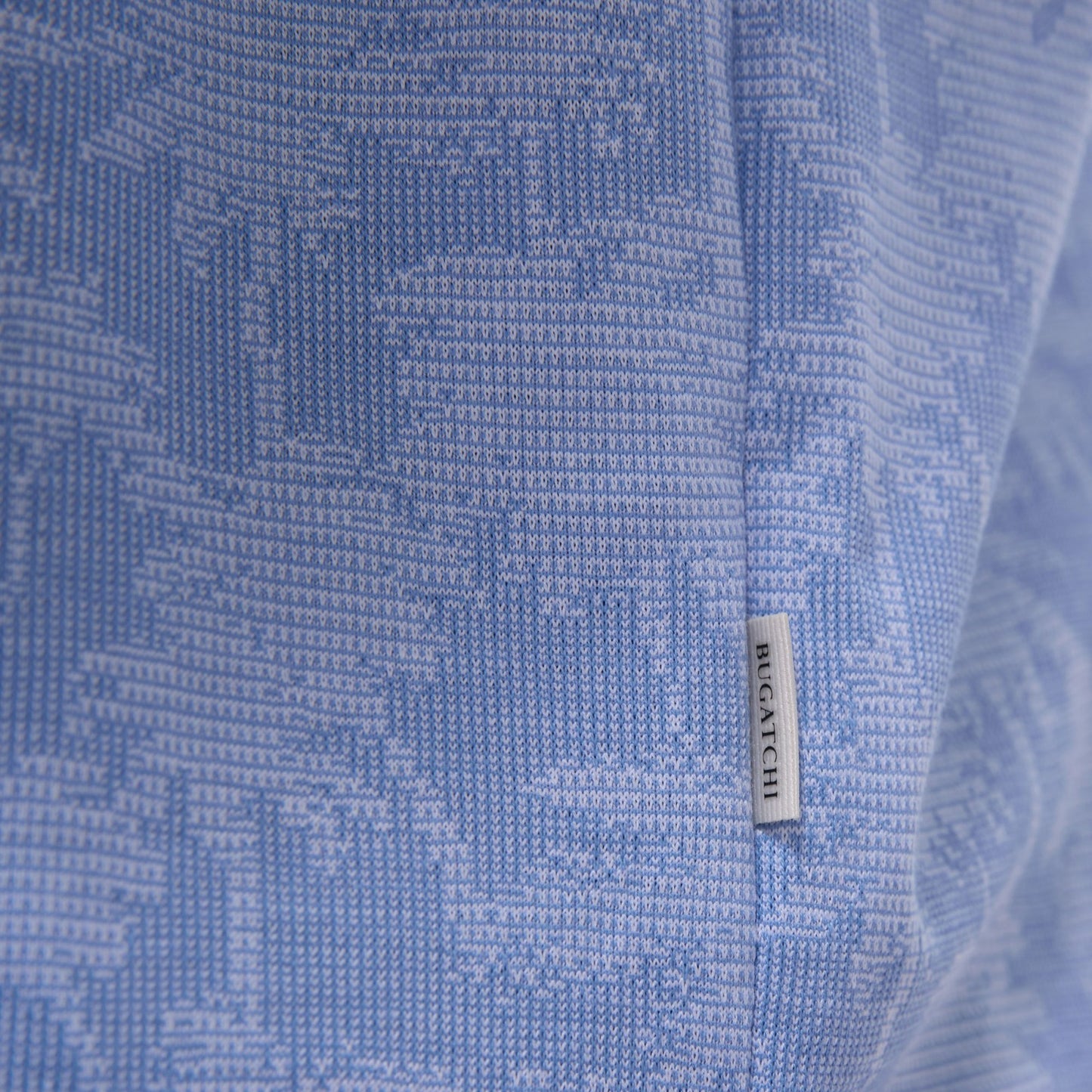 Bugatchi Palm Tree Jacquard Polo Shirt Air Blue