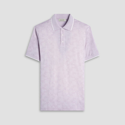 Bugatchi Palm Tree Jacquard Polo Shirt Dusty Pink