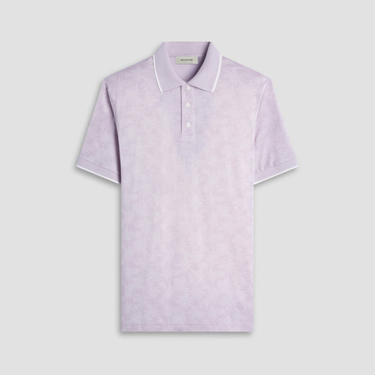 Bugatchi Palm Tree Jacquard Polo Shirt Dusty Pink