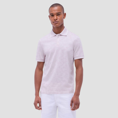 Bugatchi Palm Tree Jacquard Polo Shirt Dusty Pink