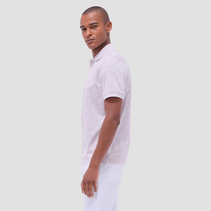 Bugatchi Palm Tree Jacquard Polo Shirt Dusty Pink