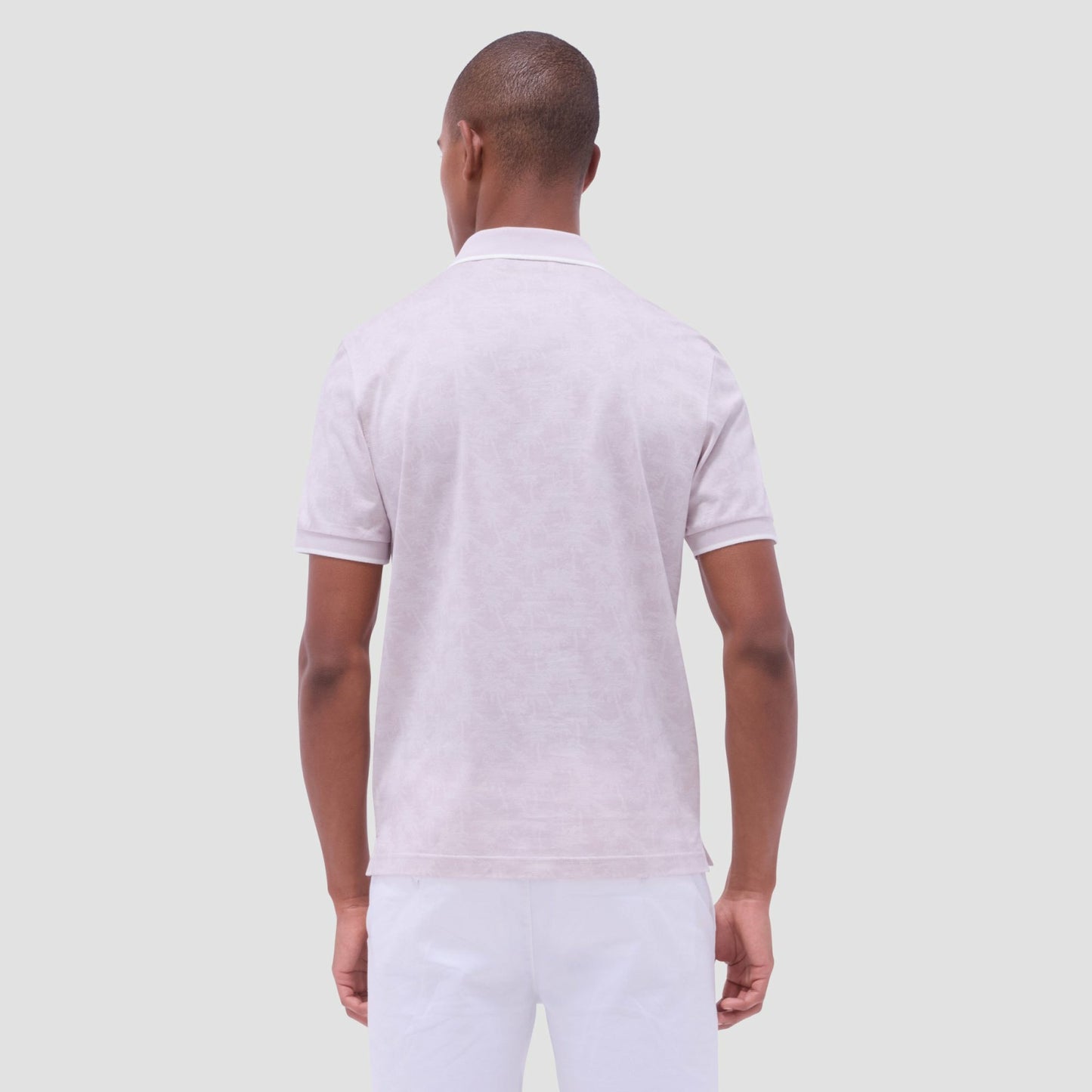 Bugatchi Palm Tree Jacquard Polo Shirt Dusty Pink