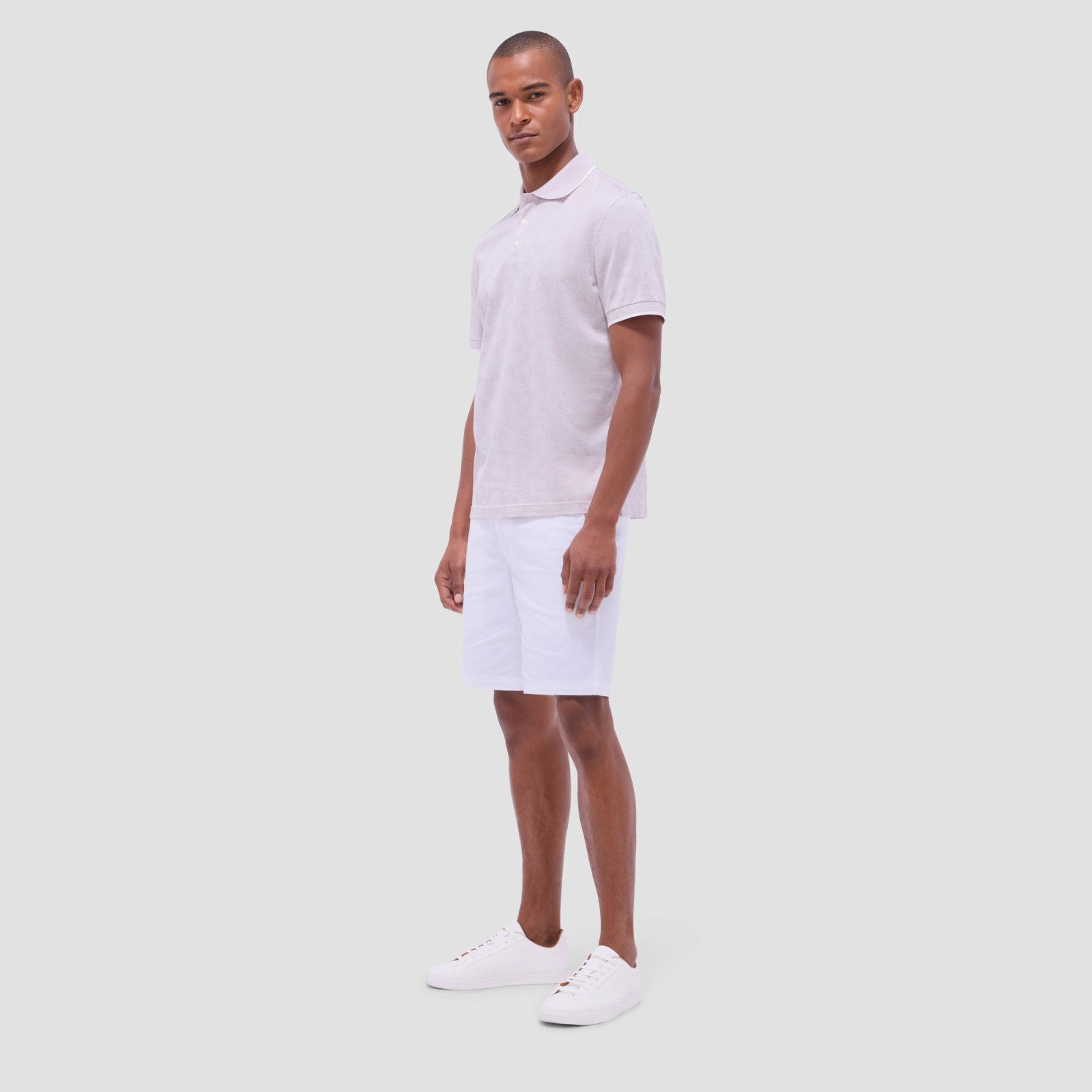 Bugatchi Palm Tree Jacquard Polo Shirt Dusty Pink