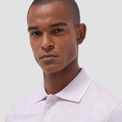 Bugatchi Palm Tree Jacquard Polo Shirt Dusty Pink