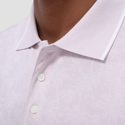 Bugatchi Palm Tree Jacquard Polo Shirt Dusty Pink
