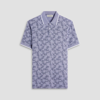 Bugatchi Palm Tree Jacquard Polo Shirt Navy