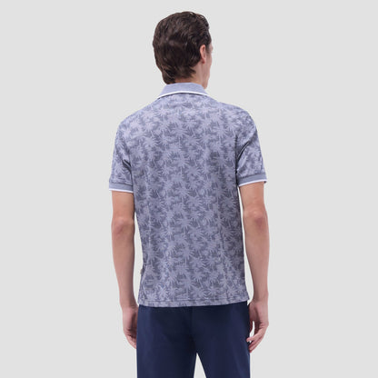 Bugatchi Palm Tree Jacquard Polo Shirt Navy