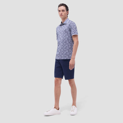 Bugatchi Palm Tree Jacquard Polo Shirt Navy