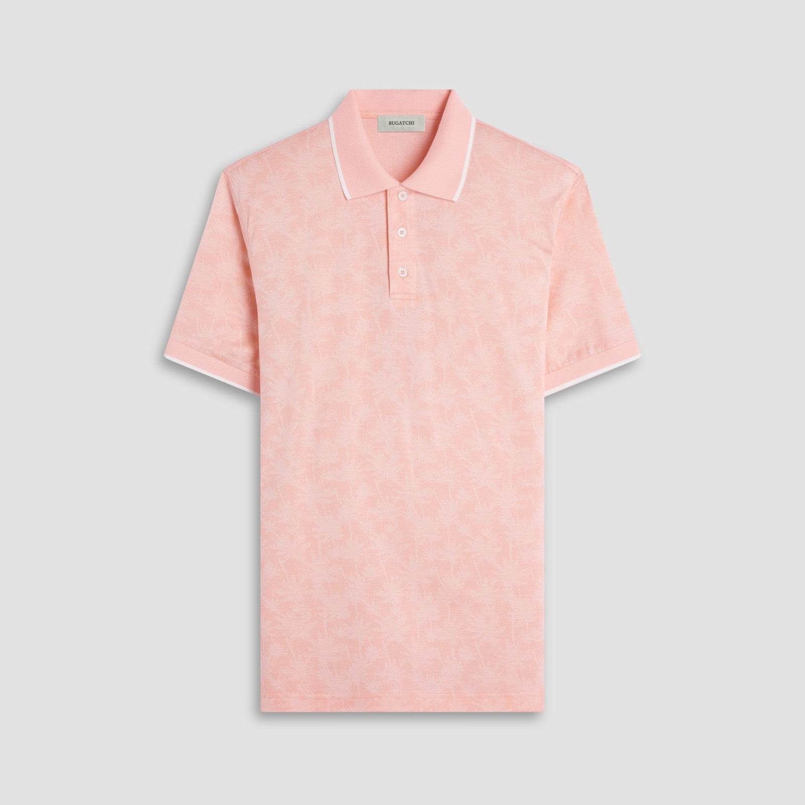 Bugatchi Palm Tree Jacquard Polo Shirt Papaya