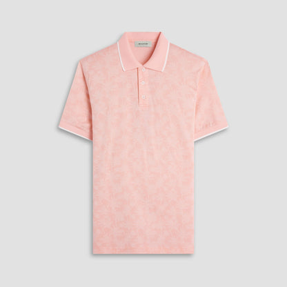 Bugatchi Palm Tree Jacquard Polo Shirt Papaya