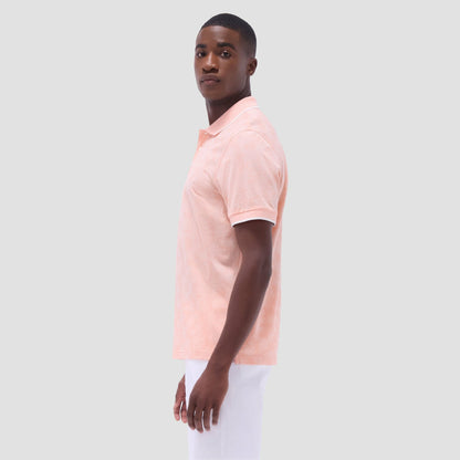 Bugatchi Palm Tree Jacquard Polo Shirt Papaya