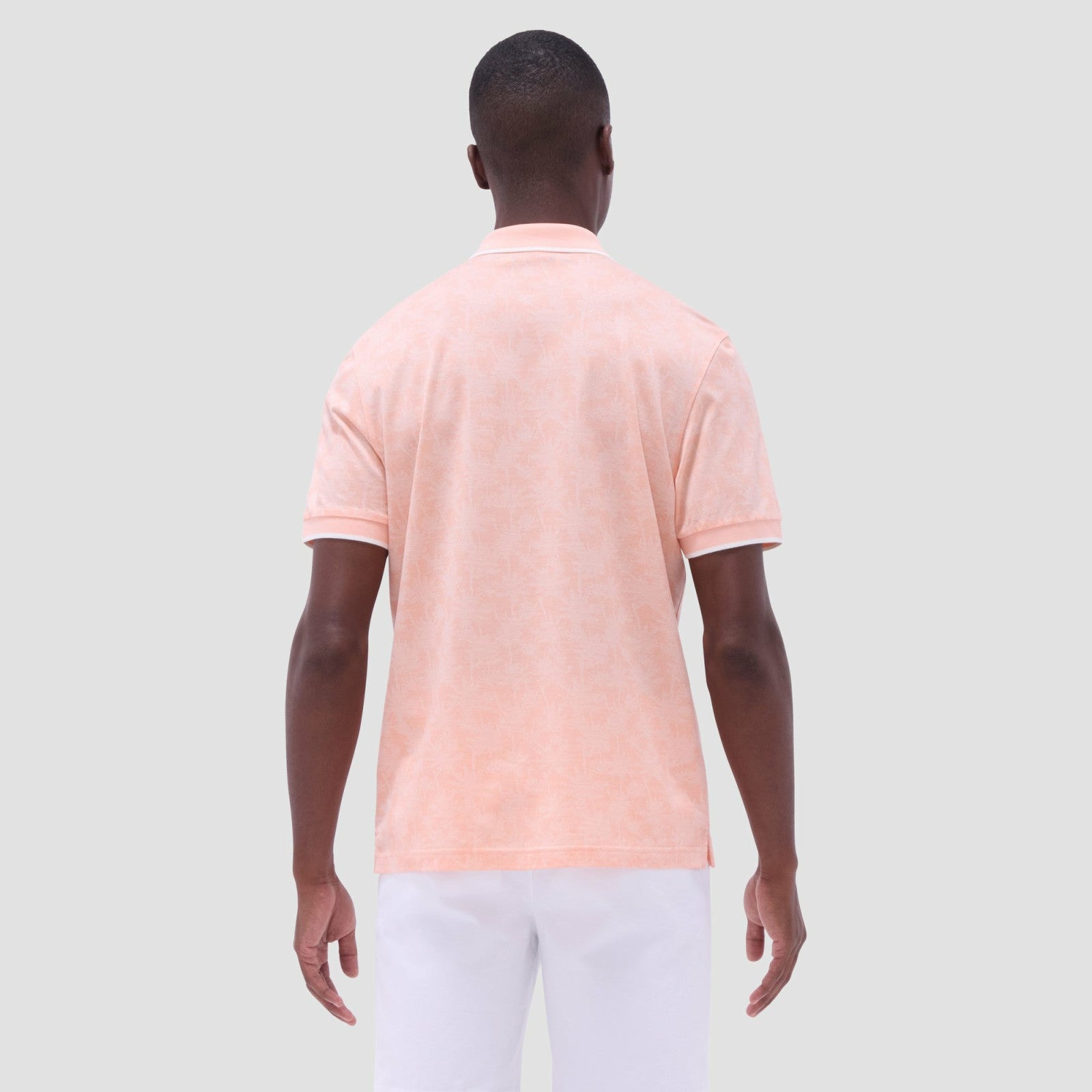Bugatchi Palm Tree Jacquard Polo Shirt Papaya