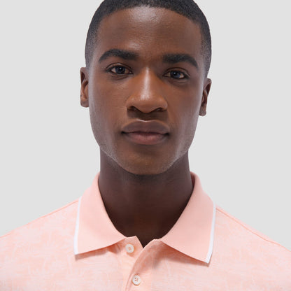 Bugatchi Palm Tree Jacquard Polo Shirt Papaya