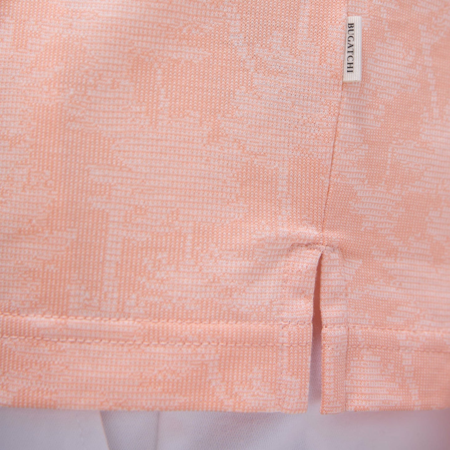 Bugatchi Palm Tree Jacquard Polo Shirt Papaya