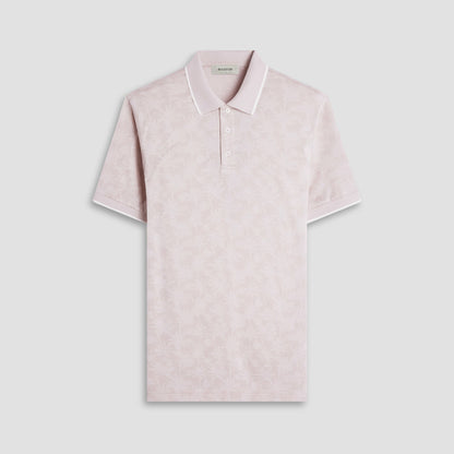 Bugatchi Palm Tree Jacquard Polo Shirt Sand