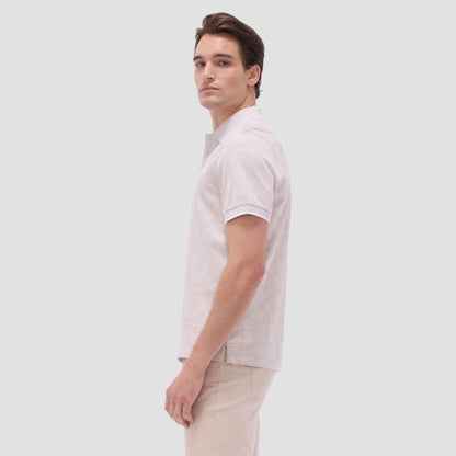 Bugatchi Palm Tree Jacquard Polo Shirt Sand