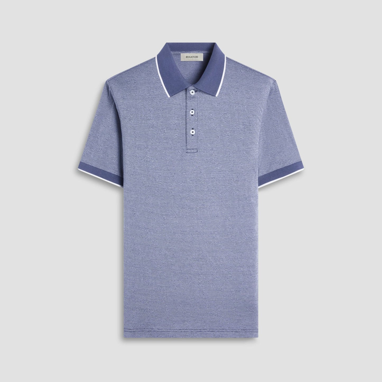 Bugatchi Textured Jacquard Polo Shirt Navy