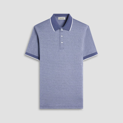 Bugatchi Textured Jacquard Polo Shirt Navy
