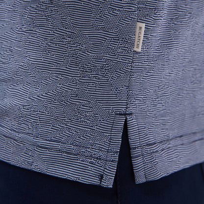 Bugatchi Textured Jacquard Polo Shirt Navy