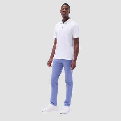 Bugatchi Performance Heather Quarter-Zip Polo Shirt Chalk