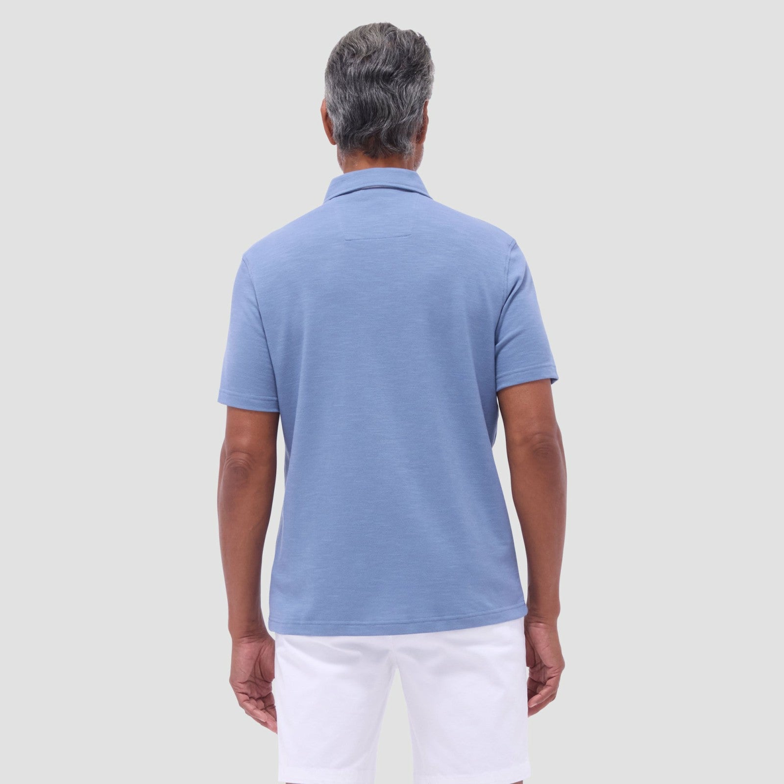 Bugatchi Performance Heather Quarter-Zip Polo Shirt Cobalt