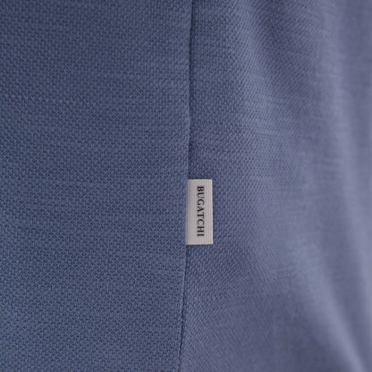 Bugatchi Performance Heather Quarter-Zip Polo Shirt Cobalt