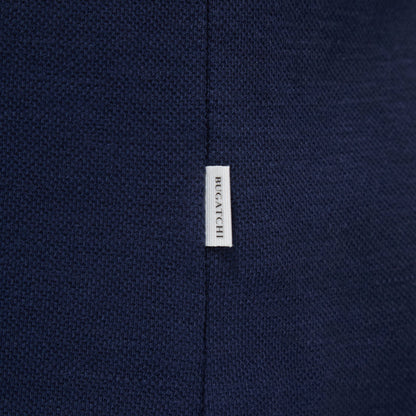 Bugatchi Performance Heather Quarter-Zip Polo Shirt Navy
