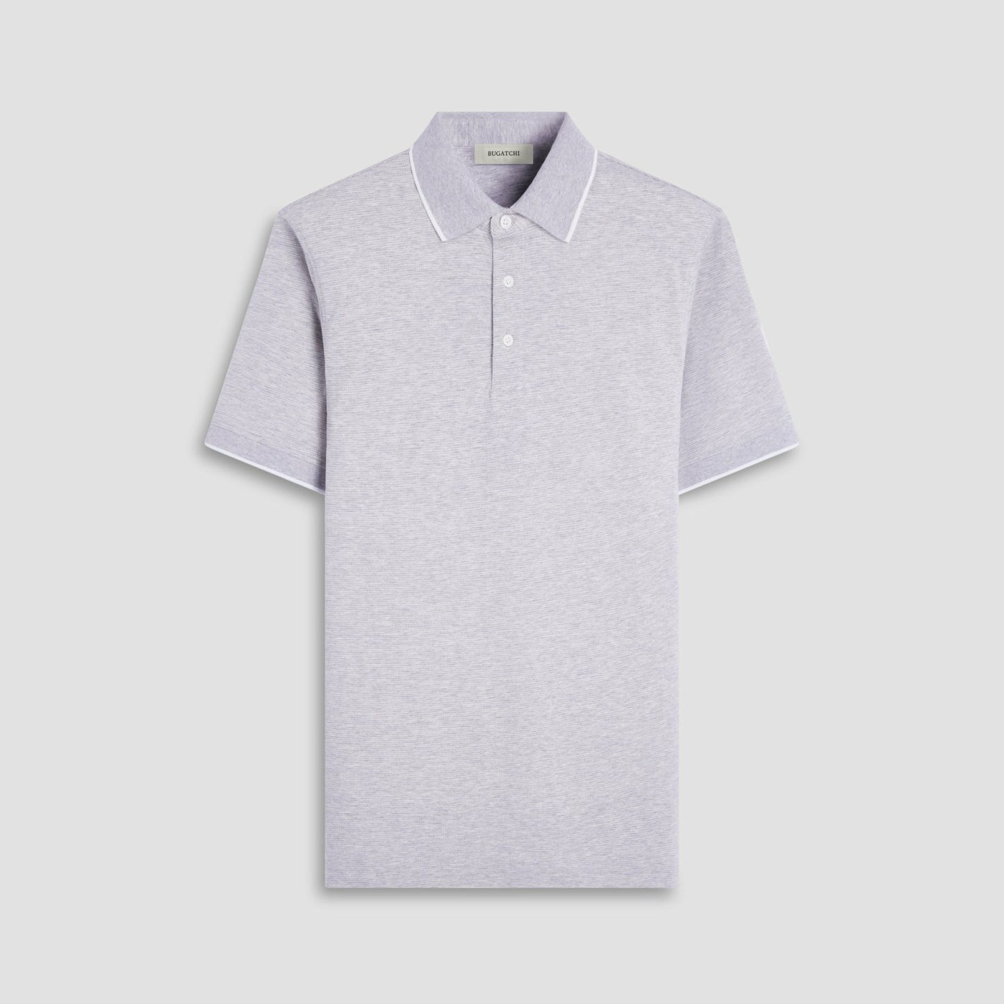 Bugatchi Two-Tone Bird's Eye Polo Shirt Cement