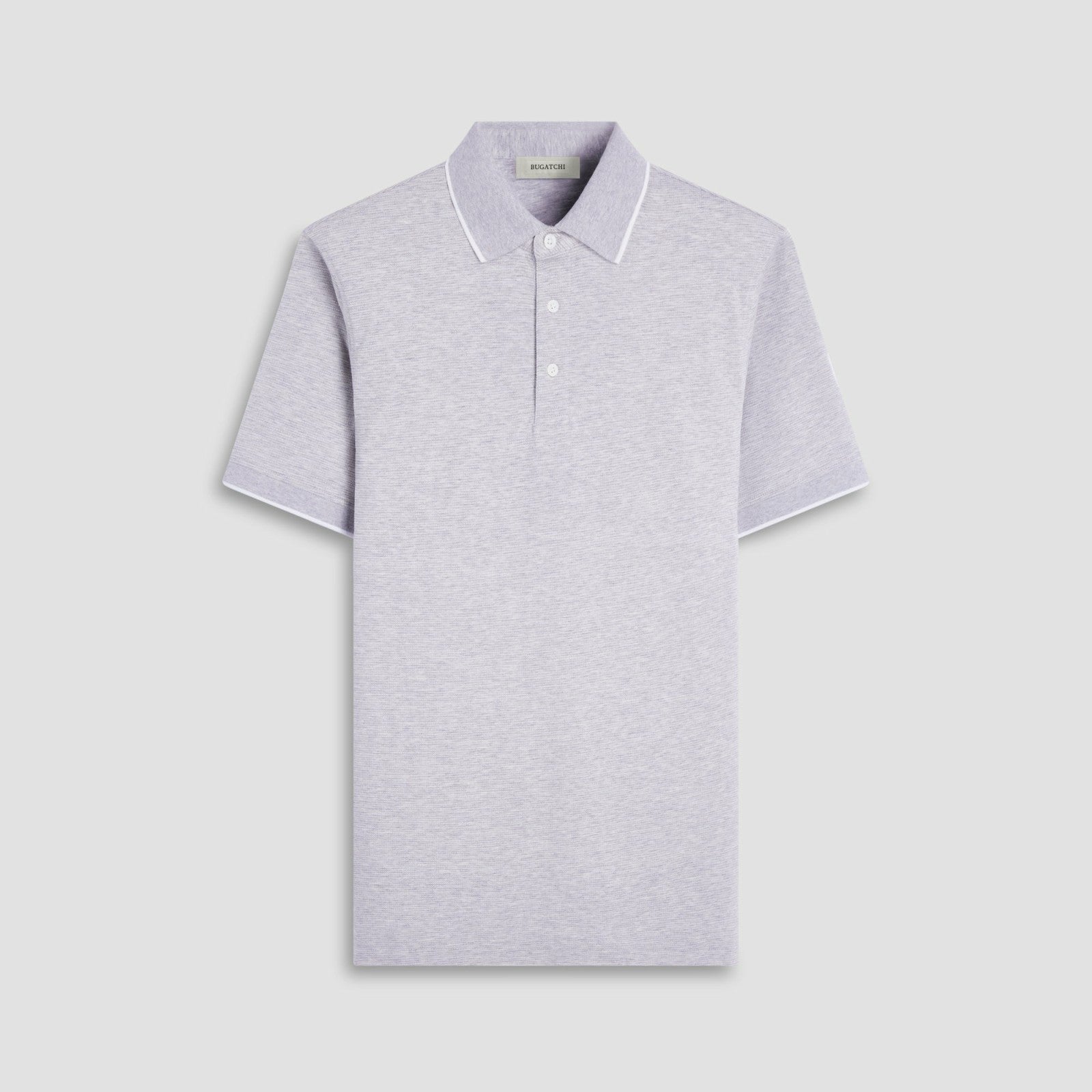 Bugatchi Two-Tone Bird's Eye Polo Shirt Cement