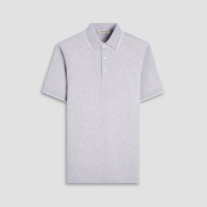 Bugatchi Two-Tone Bird's Eye Polo Shirt Cement
