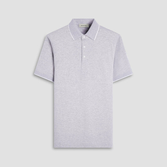 Bugatchi Two-Tone Bird's Eye Polo Shirt Cement